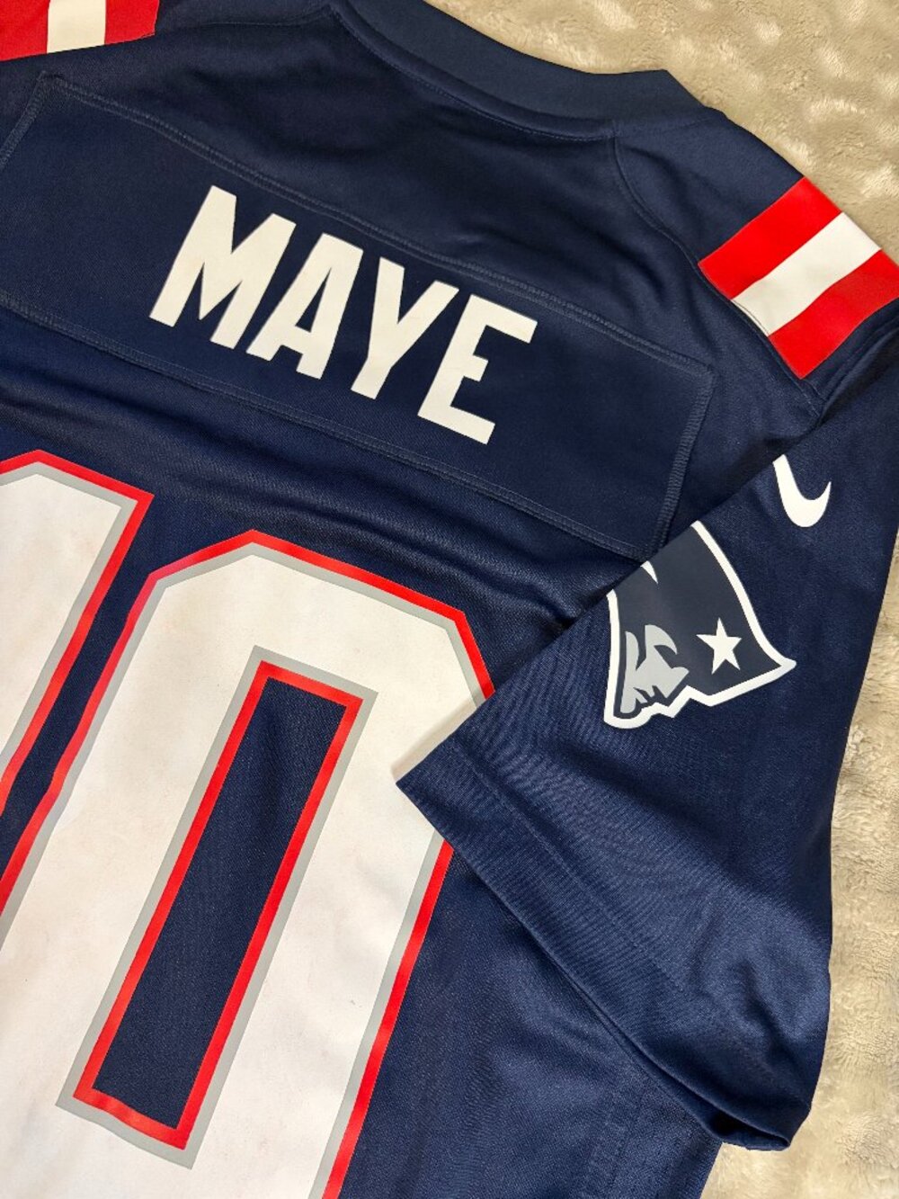 Nike New England Patriots Drake Maye Game Jersey Small NFL Football NWT